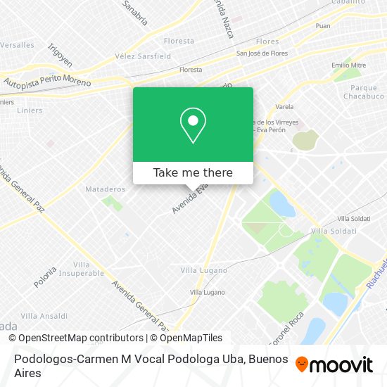 Podologos-Carmen M Vocal Podologa Uba map