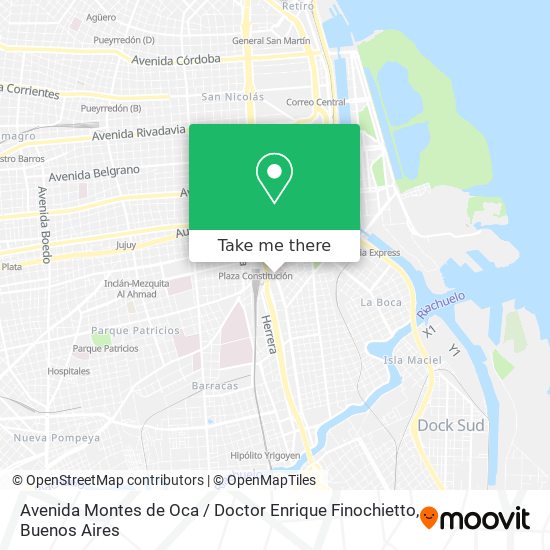 Avenida Montes de Oca / Doctor Enrique Finochietto map