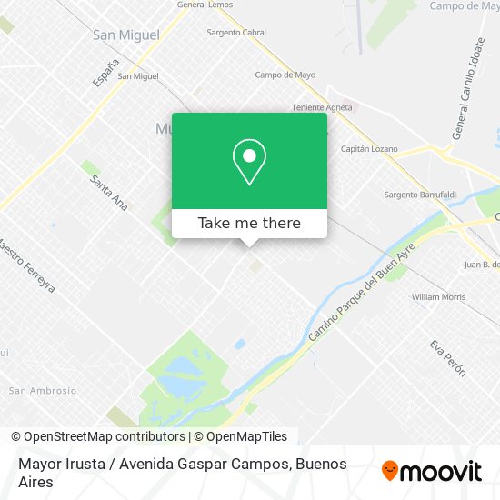 Mapa de Mayor Irusta / Avenida Gaspar Campos