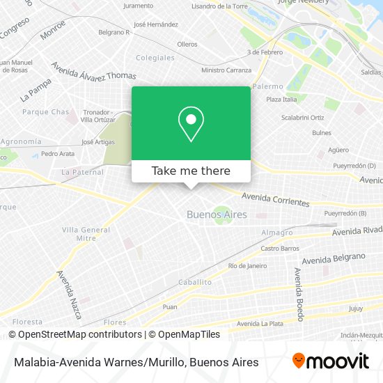 Malabia-Avenida Warnes/Murillo map