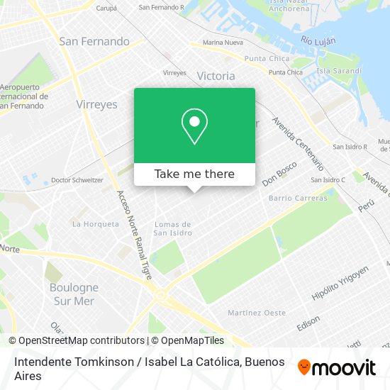 Intendente Tomkinson / Isabel La Católica map