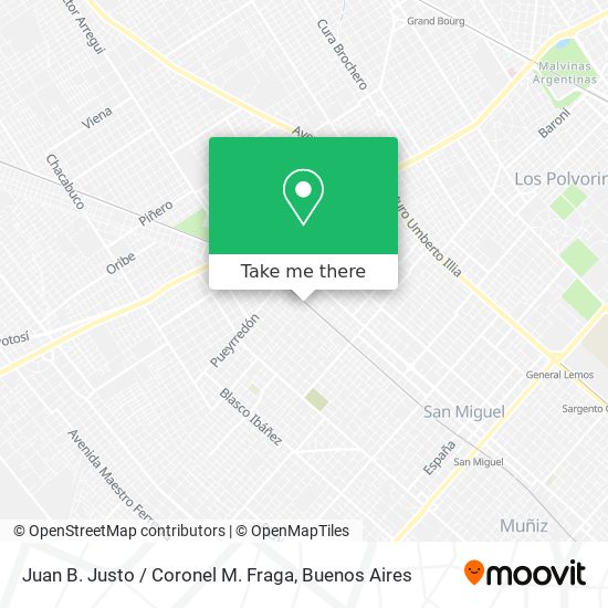 Juan B. Justo / Coronel M. Fraga map