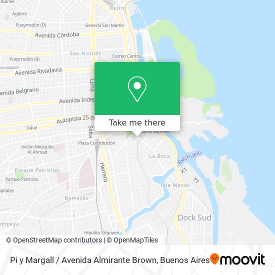 Pi y Margall / Avenida Almirante Brown map