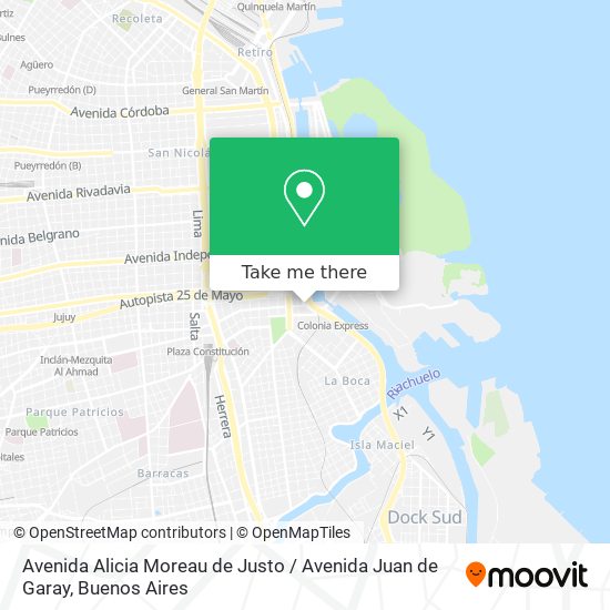 Avenida Alicia Moreau de Justo / Avenida Juan de Garay map