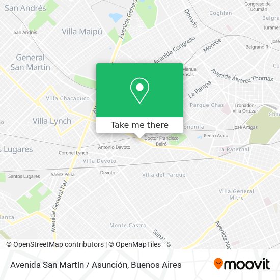 Avenida San Martín / Asunción map