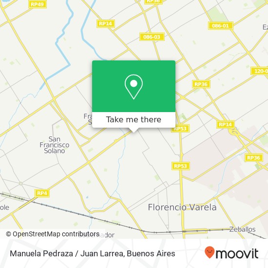 Manuela Pedraza / Juan Larrea map