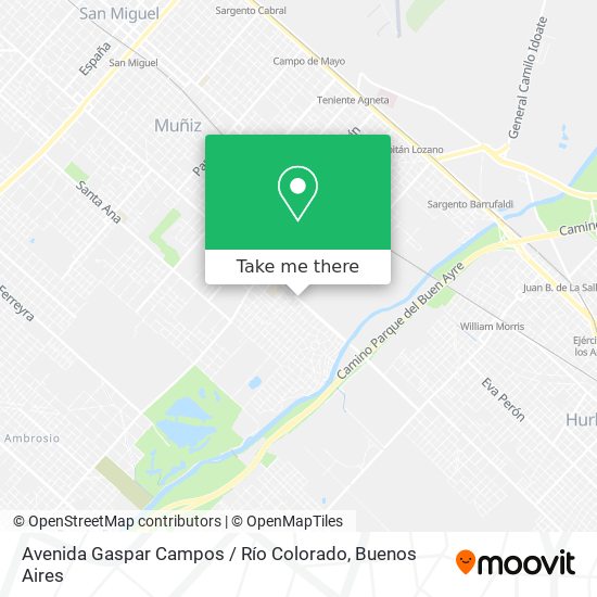 Avenida Gaspar Campos / Río Colorado map