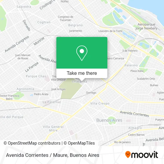 Mapa de Avenida Corrientes / Maure