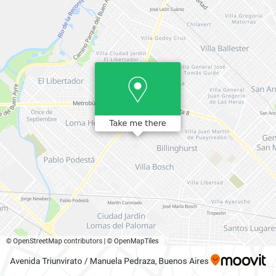 Mapa de Avenida Triunvirato / Manuela Pedraza