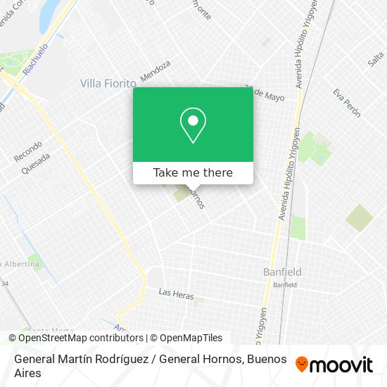General Martín Rodríguez / General Hornos map