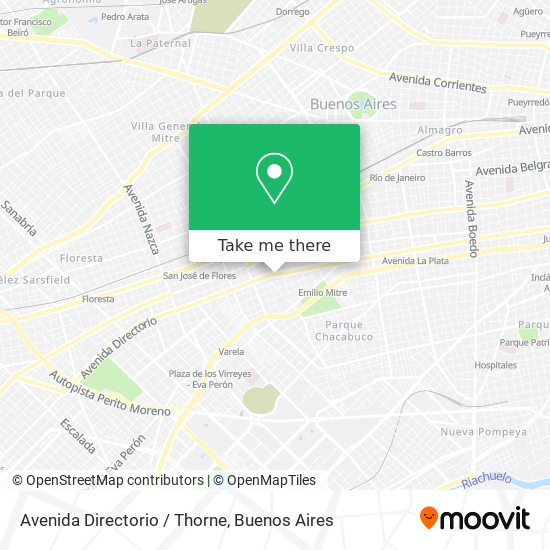 Avenida Directorio / Thorne map