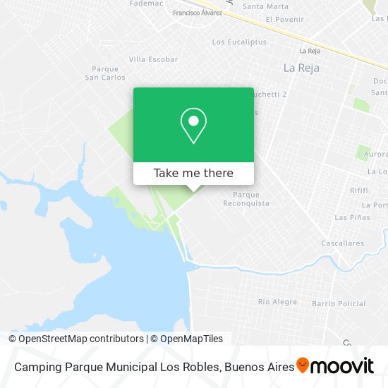 Camping Parque Municipal Los Robles map