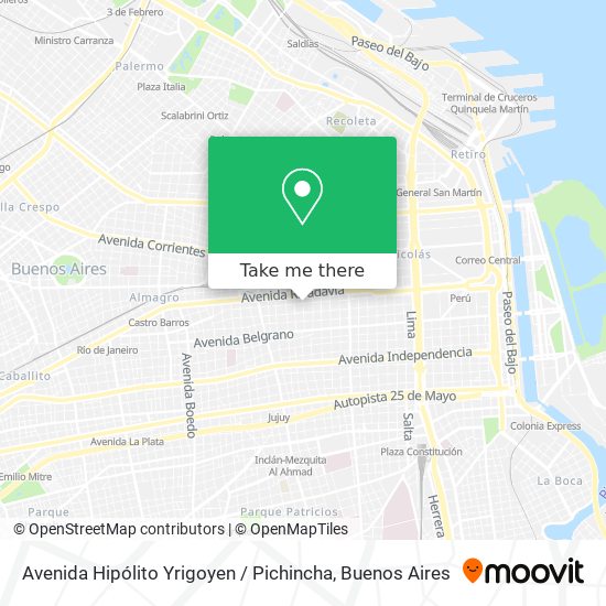 Mapa de Avenida Hipólito Yrigoyen / Pichincha