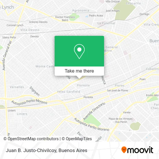 Juan B. Justo-Chivilcoy map