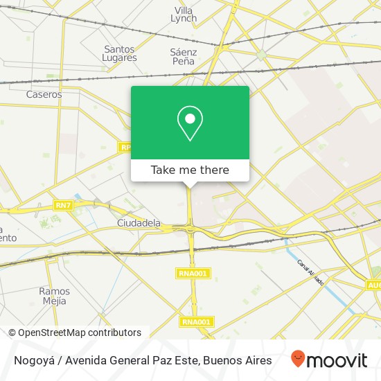Mapa de Nogoyá / Avenida General Paz Este