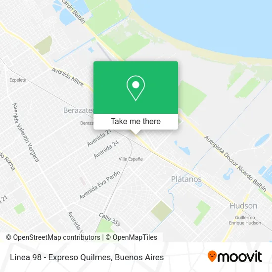 Linea 98 - Expreso Quilmes map