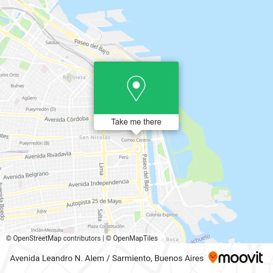 Avenida Leandro N. Alem / Sarmiento map