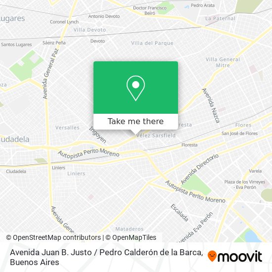 Avenida Juan B. Justo / Pedro Calderón de la Barca map