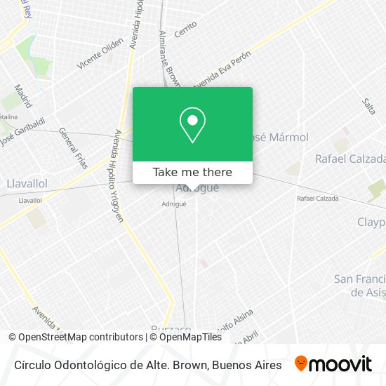 Mapa de Círculo Odontológico de Alte. Brown