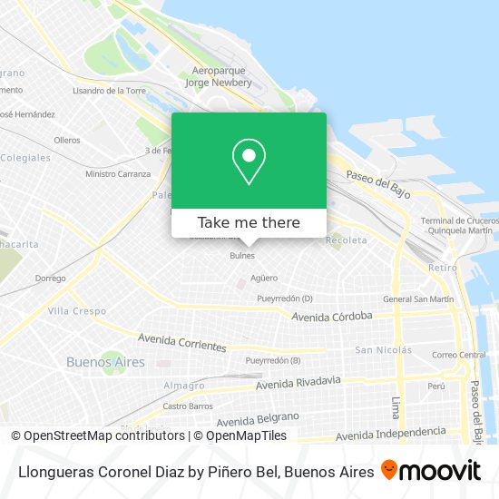 Llongueras Coronel Diaz by Piñero Bel map