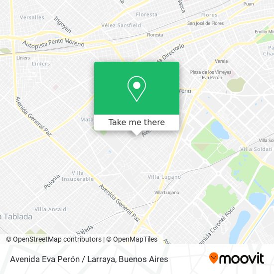 Mapa de Avenida Eva Perón / Larraya