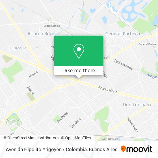 Mapa de Avenida Hipólito Yrigoyen / Colombia