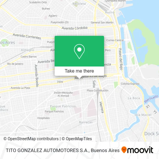 Mapa de TITO GONZALEZ AUTOMOTORES S.A.