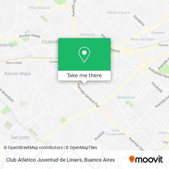 Mapa de Club Atletico Juventud de Liniers