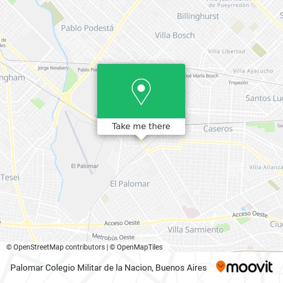 Mapa de Palomar Colegio Militar de la Nacion