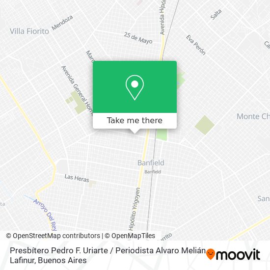 Presbítero Pedro F. Uriarte / Periodista Alvaro Melián Lafinur map