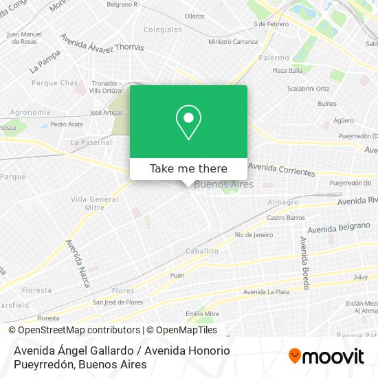 Avenida Ángel Gallardo / Avenida Honorio Pueyrredón map