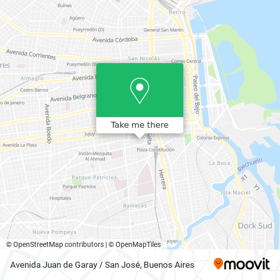 Mapa de Avenida Juan de Garay / San José