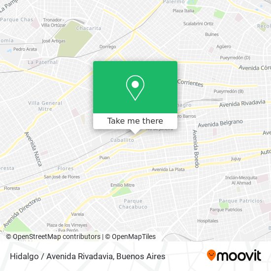 Mapa de Hidalgo / Avenida Rivadavia