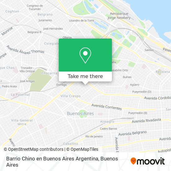 Mapa de Barrio Chino en Buenos Aires Argentina