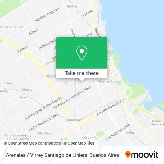 Arenales / Virrey Santiago de Liniers map