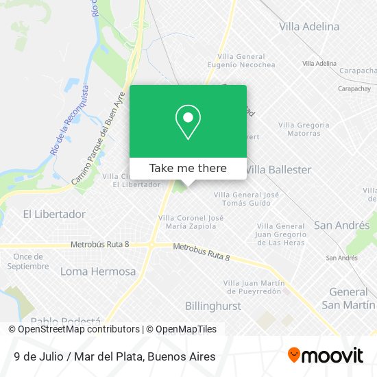 9 de Julio / Mar del Plata map