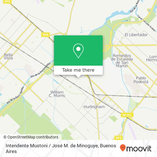 Intendente Mustoni / José M. de Minoguye map