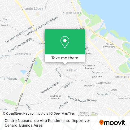 Mapa de Centro Nacional de Alto Rendimiento Deportivo- Cenard