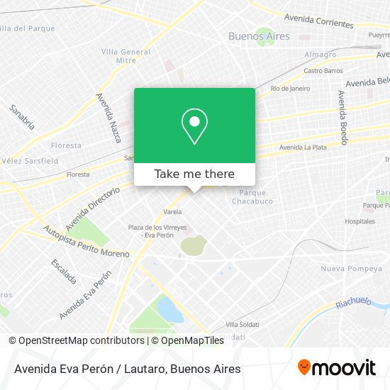 Avenida Eva Perón / Lautaro map