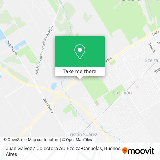 Mapa de Juan Gálvez / Colectora AU Ezeiza-Cañuelas