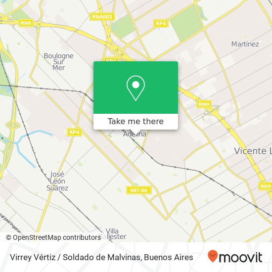 Virrey Vértiz / Soldado de Malvinas map