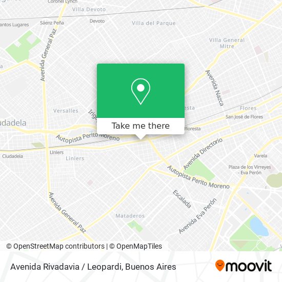 Avenida Rivadavia / Leopardi map