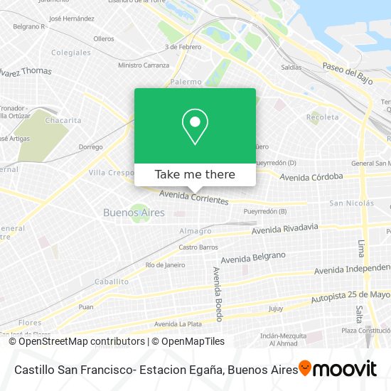 Castillo San Francisco- Estacion Egaña map