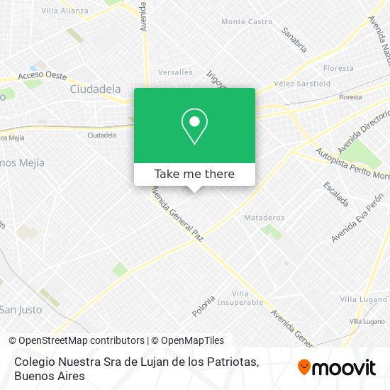 Colegio Nuestra Sra de Lujan de los Patriotas map