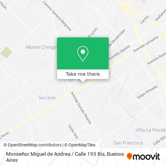 Monseñor Miguel de Andrea / Calle 193 Bis map