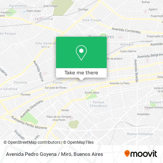 Avenida Pedro Goyena / Miró map