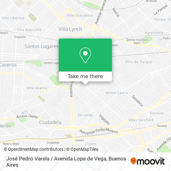José Pedro Varela / Avenida Lope de Vega map