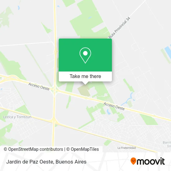 Mapa de Jardín de Paz Oeste
