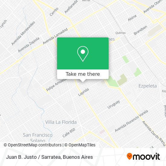 Juan B. Justo / Sarratea map