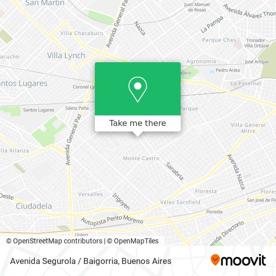 Mapa de Avenida Segurola / Baigorria